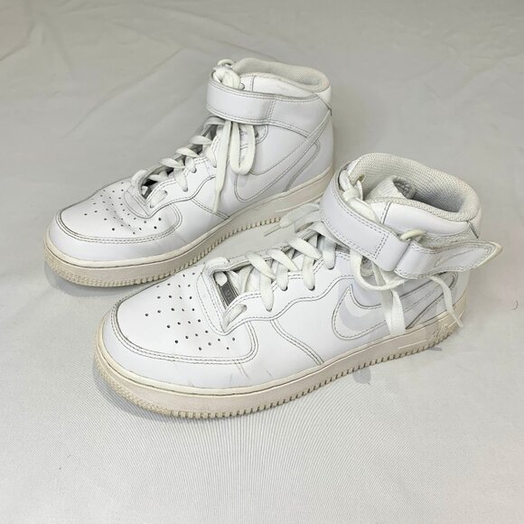 Nike Air Force 1 High ’07 White Leather Men’s Size 8 Basketball Sneakers Shoes - Picture 1 of 10